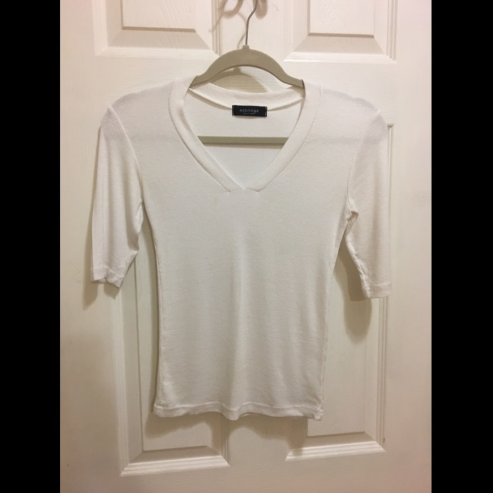 White V-Neck Top